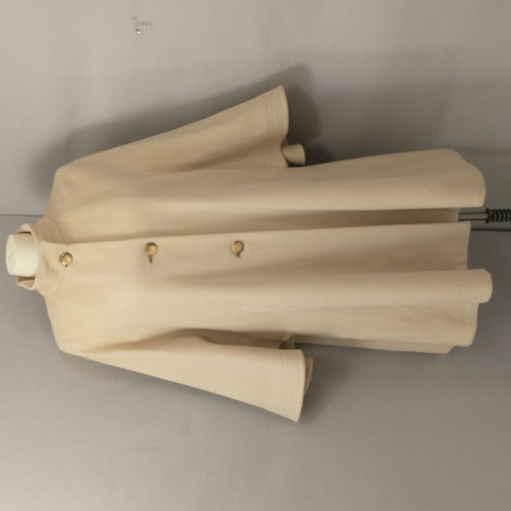 Vintage Italian Wing Sleeve Swing Coat Cashmere Blend Tan Lightweight Statement